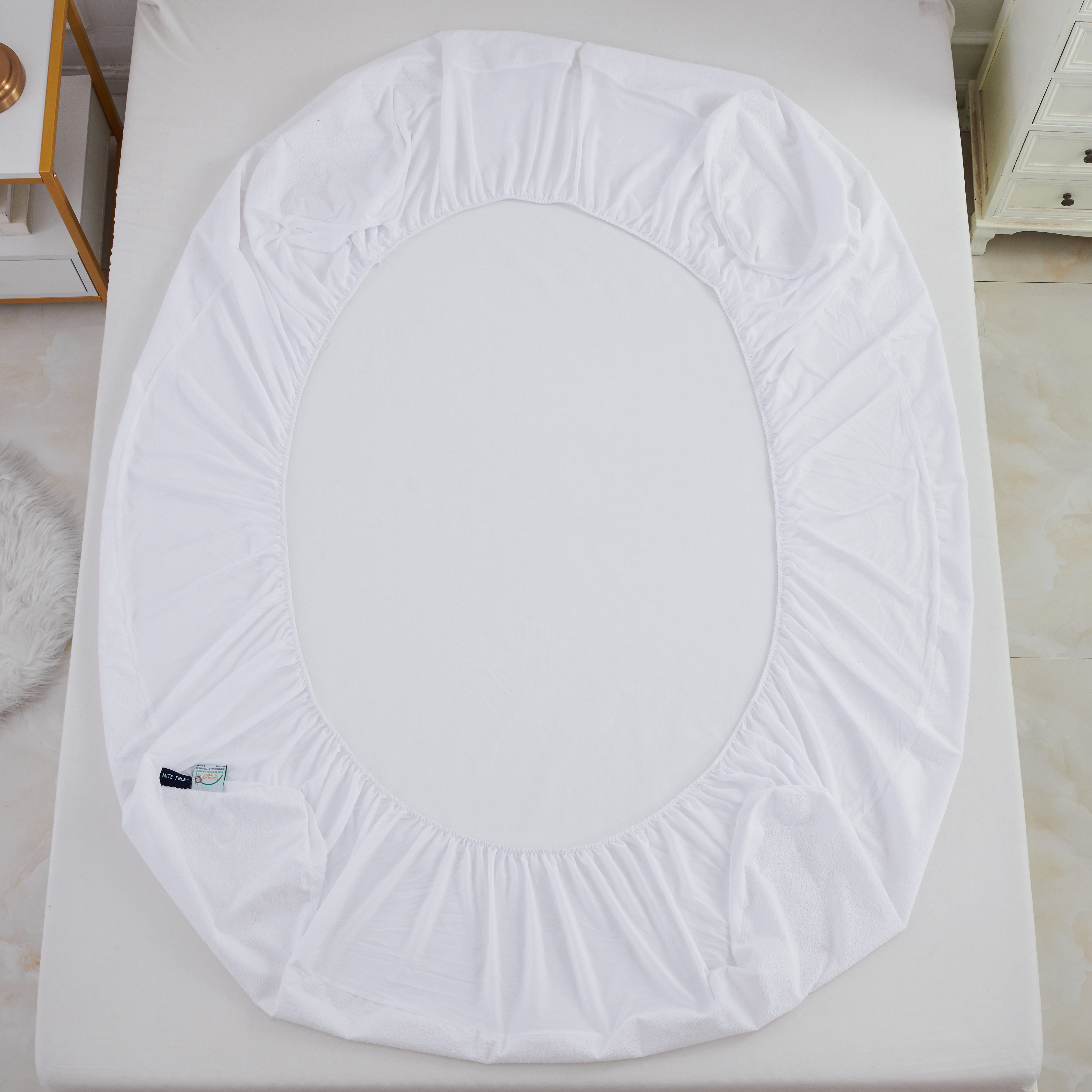 White Cotton Terry Cloth Waterproof Mattress Protector