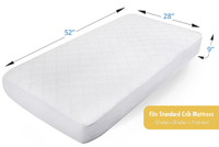 Waterproof Pad Cover Ultra-Soft Bamboo Fitted Sheet with Large 9&quot; Skirt Crib Mattress Protector