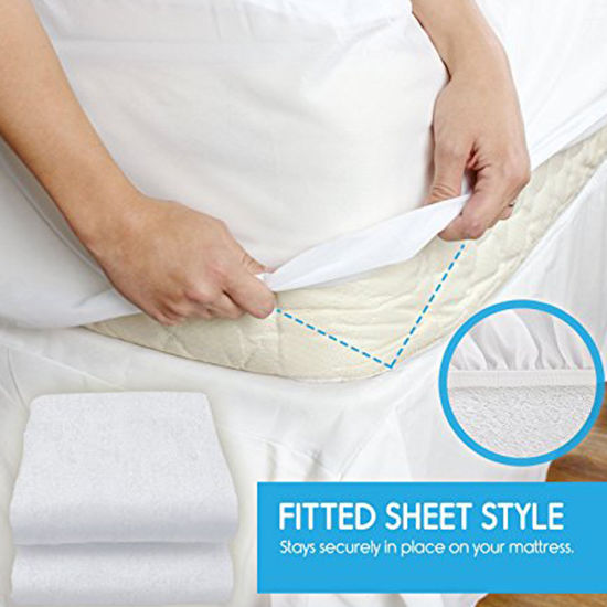 King Mattress Protector 100% Waterproof Mattress Pad Cover Breathable/Hypoallergenic/Vinyl Free