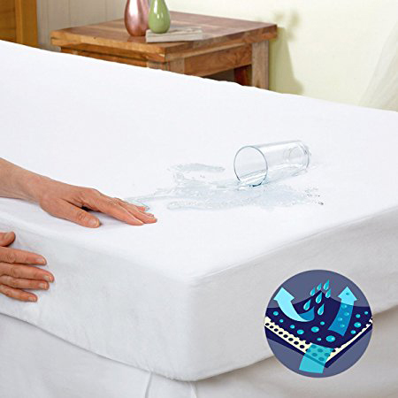 Premium Fitted Cotton Terry Cover Lab Tested Hypoallergenic Waterproof Mattress Protector