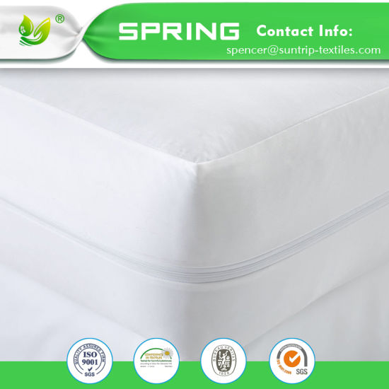 Hot Selling Price Cotton and Polyester Twin Size Mattress Cover Anti-Dust Mite Mattress Encasement with TPU