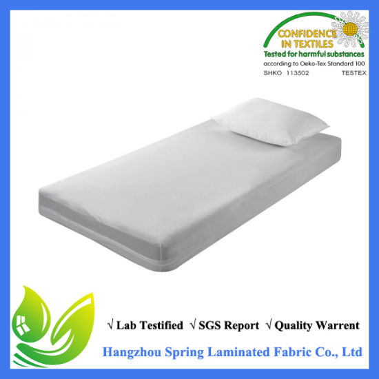 Zippered Vinyl Mattress Cover Protector Queen Size, Protects Against (Fluids, Dust Mites, Bacteria, Bed Bugs)
