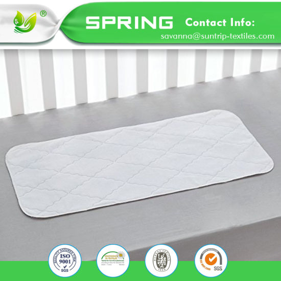 Quilted Crib Size Toddler Bed Mattress Pad Cover White Padding Waterproof