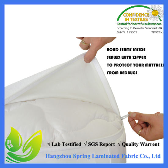 Microfiber Zippered Mattress Cover, Bed Bugs Shield, Dustmites Protector, Hypoallergenic (Twin)