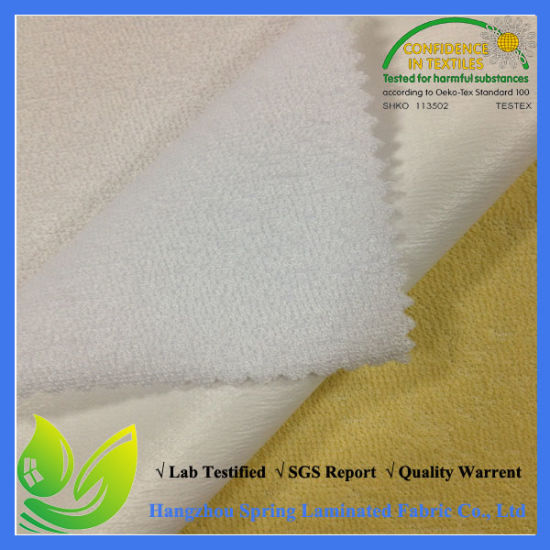 White Waterproof Cotton Polyester Heavyweight Terry Cloth Fabric