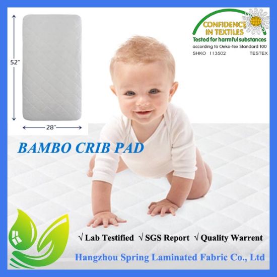 Quilted Bamboo Waterproof Crib Mattress Pad Made in China