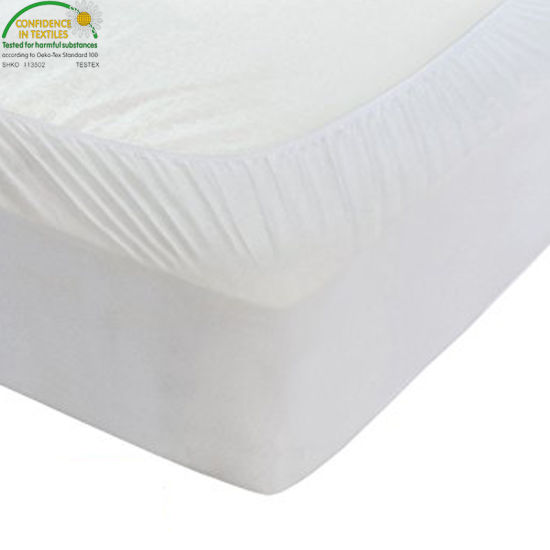 Hypoallergenic Vinyl Free Breathable Soft Cotton Terry Surface Baby Mattress Pad Protector Cover