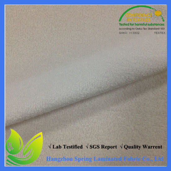 TPU Laminated Wholesale Light Yellow Stretch Terry Cloth Fabric