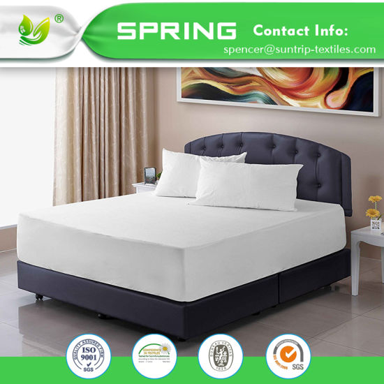 Hypoallergenic 100% Waterproof Mattress Protector with Cotton Terry Surface Bed Bugs Vinyl Free Fitted Style