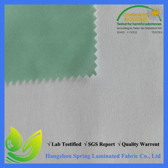 90GSM Polyester Warp knitting Fabric+Green TPU for Bedding Textiles and Garments