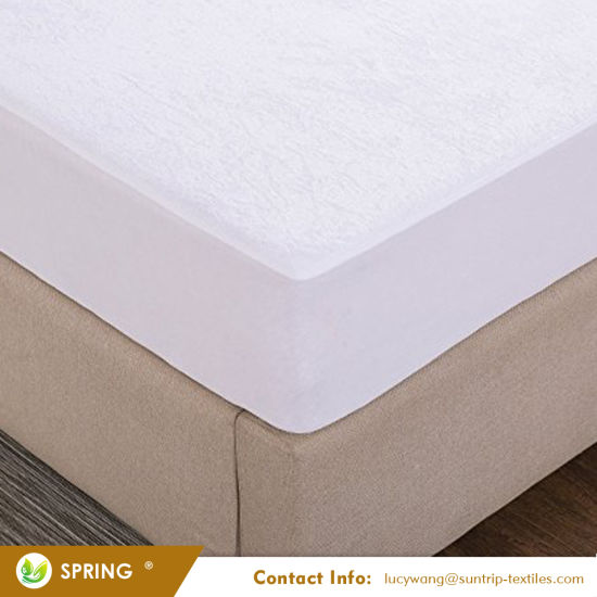 Chinese Suppliers Fitted Style Waterproof Mattress Cover with Organic Cotton Terry Surface